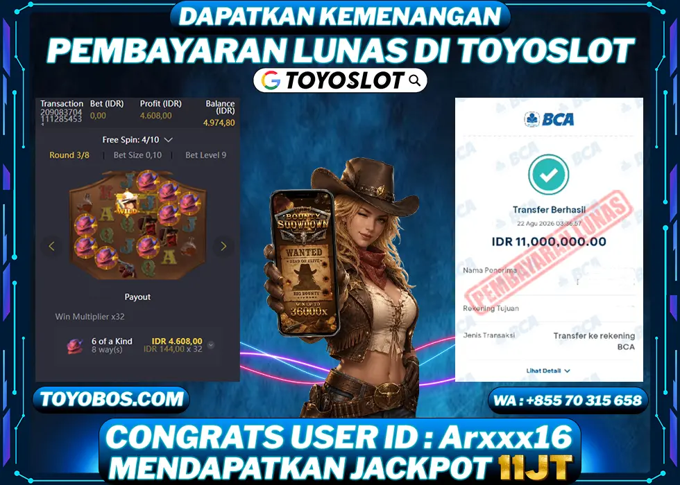 TOYOSLOT - BUKTI KEMENANGAN Wild Bounty Showdown Rp11,000,000,- LUNAS